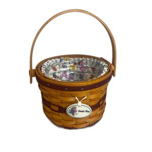 Longaberger 2008 Collectors Club May Series Mini Sweet Pea Basket w Liner Insert